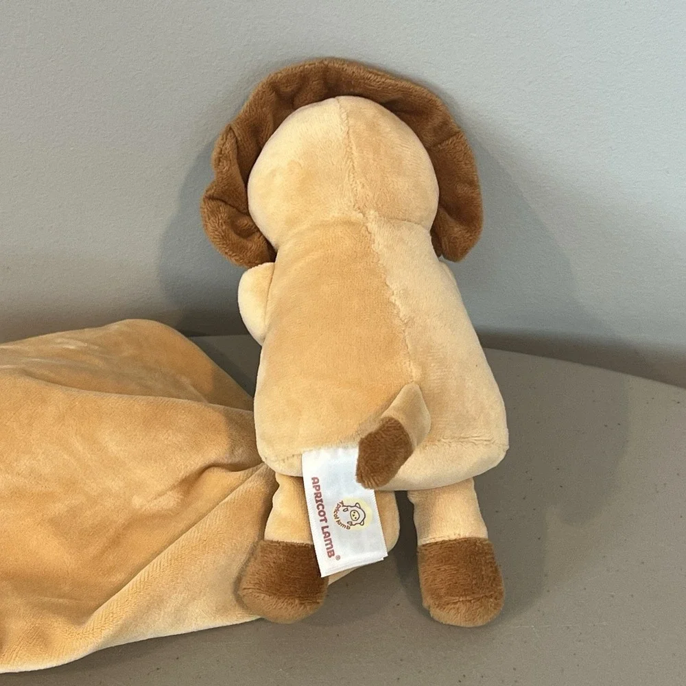 APRICOT LAMB Tan Lion Soft Lovey Security Blanket Plush Toy